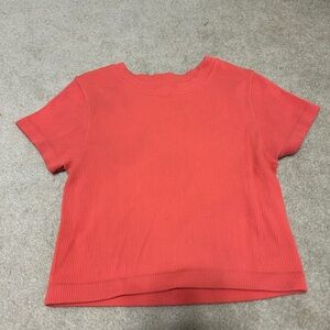 Bright orange Ribbed Baby T
